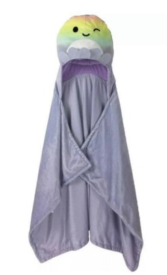 Original Squishmallows Hooded Throw Cozy Hooded Hand Pockets, Octopus  Purple-image