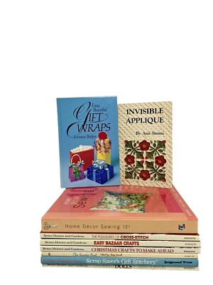 Better Homes & Gardens Craft Books Set Applique Sewing Gift Wrap Ideas Lot of 9-image