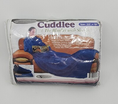 CUDDLEE The Blanket With Sleeves Micro Fiber Navy Handy Trends 53
