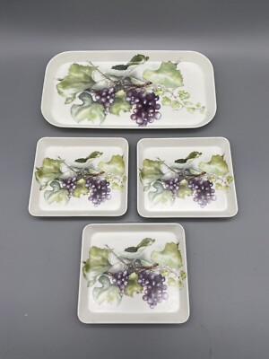 VTG Design Imports Melamine Trays By Judy Lambert-Grapes on the Vine Set Of 4-image