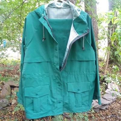 Vintage LL Bean Rain Jacket + Pants Set Women’s XL Green RAIN GEAR-image