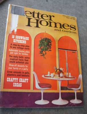 BETTER HOMES and GARDENS March 1969 Mid Century Kitchens Craft Ideas Magazine-image
