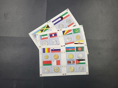 U.N. Stamps 2010 Coin & Flag Complete Set of 6 sheetlets MNH - Free Shipping-image