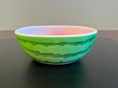 Pier 1 Watermelon Design Green, Red, Black Small Soup/Cereal Bowl-image