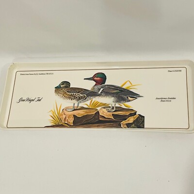 JJ Audubon Birds/Ducks Melamine Rectangle Decorative Serving Tray 15 X 5-image