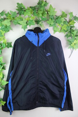 Vintage Nike Track Jacket Adult Extra Large XL Black 80s Wind Breaker Essential-image