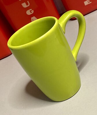 Pier 1 Imports Essential Colours LIME GREEN 5” Mug Handcrafted One EARTHENWARE-image