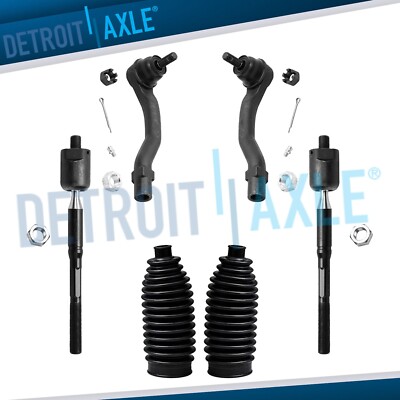 6pc Front Inner & Outer Tie Rods Assembly for 2002 2003 Toyota Camry Lexus ES300-image