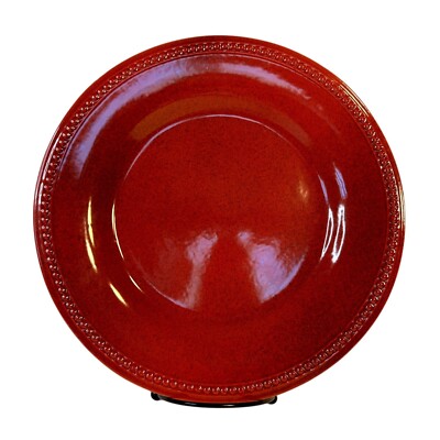 Pier 1 Imports Spice Route Paprika Speckled Red Stoneware Round Dinner Plate-image