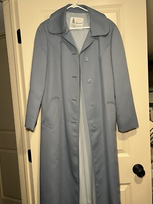 Vintage Ladies London Fog Trench Coat - Easter Pale/Pastel Blue  - Sz 16 Reg-image