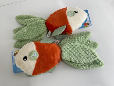 2X Vibrant Life Cozy Buddy Gold Fish Dog Toy - SQUEAK CRINKLE - 15