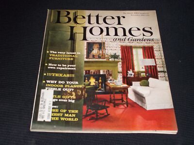 1961 NOVEMBER BETTER HOMES & GARDENS MAGAZINE NICE COVER & ADS - H 1343-image