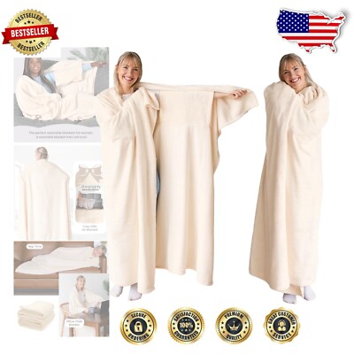 Portable Plush Wearable Blanket - Comfort for Any Occasion and All Ages-image