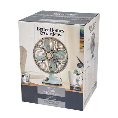 Better Homes & Gardens New 8 in Sage Vintage Table Fan with Oscillation-image