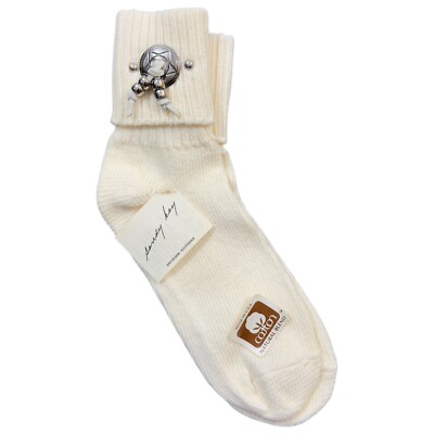 Sandy Kay Scottsdale Cozy Traditional Winter Socks Womens OS Cream Ribbed Knit-image