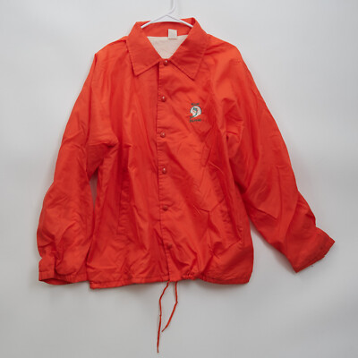 Vintage Orange Miami Dolphins Lined Wind Breaker Size Large-image
