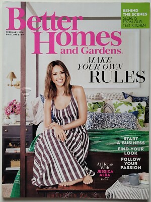 JESSICA ALBA MAKE YOUR OWN RULES February 2016 BETTER HOMES AND GARDENS Magazine-image