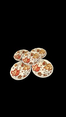 Better Homes & Garden Harvest Leaves Cream Mist Salad Plate 8.5 Inch Set Of 5-image