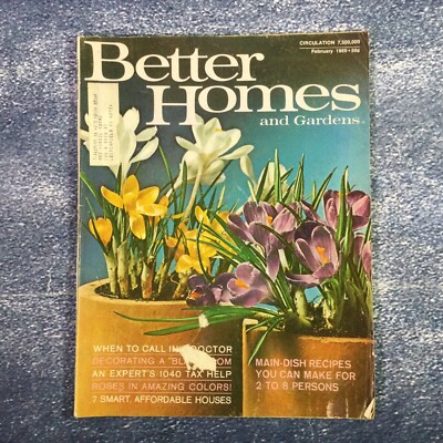VTG Better Homes & Gardens Magazine February 1969 Recipes Roses Decorating-image