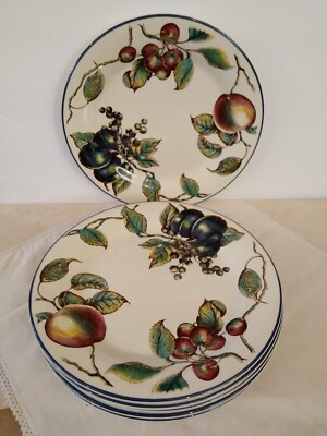 Pier 1 Macintosh Apple Berries Plums Dinner Plates 10