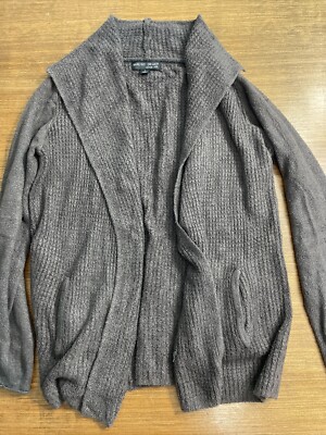 Barefoot Dreams Cozychic Life Size Medium Grey Cardigan Knit Sweater -image