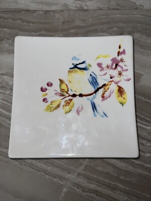 Pier 1 Bluebird Dolomites Dessert Plate/Trinket Dish 7” Square -image