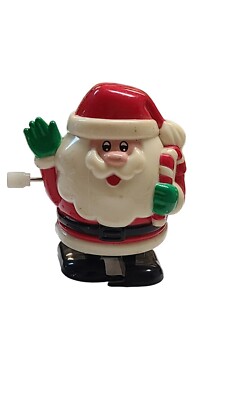 Vintage Fun World Plastic Santa Wind Up Walking Toy 2.5