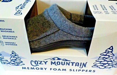 Slipper Cozy Mountain Memory Form Indoor/Outdoor  Men's Gray M 9-10-image