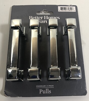 1 Better Homes & Gardens Chandler Cabinet Pull Handle 4-Pack Polished Chrome 3”-image