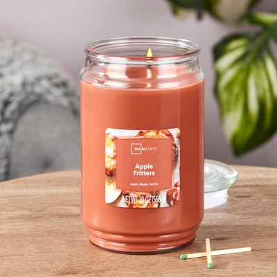 Apple Fritters Scented Single-Wick Glass Jar Candle, 20 oz Burn Time 100 h-image