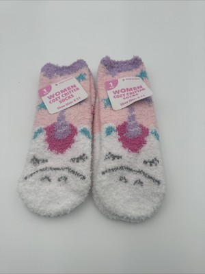 2pk Pink Women’s Cozy Critter Socks Size 4-11 -image