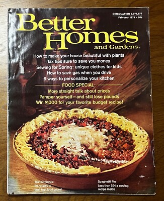 Better Homes & Gardens Feb 1974 DYI women's mag household hints oversized ish-image