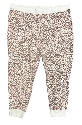 Stars Above Women's Cozy Cream Leopard Lounge/Pajama Pants Sz: 3X NWT-image