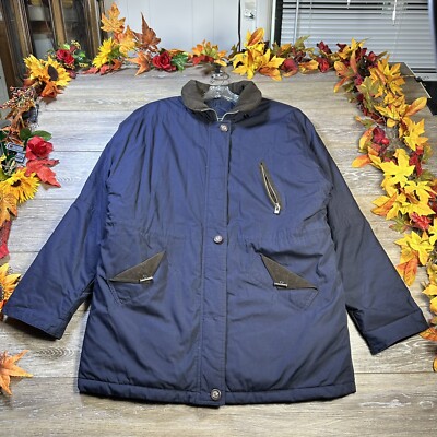 Vintage Coat Size Large (42-44) Mens Blue Lined Insulated Jacket CS Essentials-image
