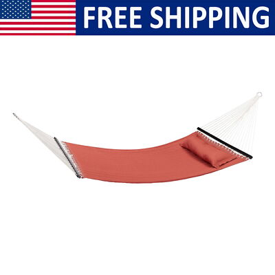 Tree Hammock W/ Bolster Pillow 2 Chains 2 S-hooks Hold 2 Adults Backyards Patios-image