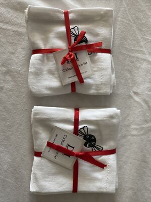 Design Imports Cocktail Napkin set of 8 Green Peppermint candy NWT-image