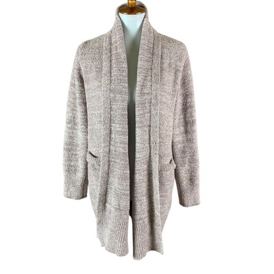 Barefoot Dreams Cozychic Heathered Pink Open Front Cardigan XS Soft Lounge Cozy-image