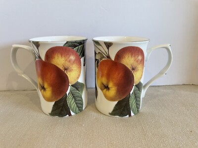 Stechcol Gracie Bone China Tea Mugs by Coastline Imports Apple Dishwasher Safe 2-image