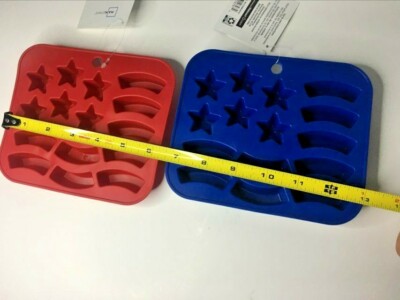 Stars & Stripes Flag Silicone Mold Ice Cube Tray Blue And Red- Jello Memorial-image