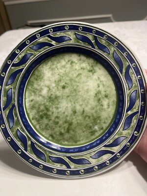 PIER 1 Italy Versailles Quadrifoglio Green Blue 8”Sandwich Dessert Plate 4pc-image