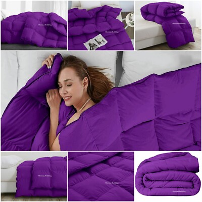 Trendy Ultra Soft Goose Down Alternative Comforter Queen Size Purple Solid-image