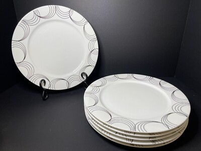 Pier 1 Imports Opulent Metallic Porcelain Dinner Plates 10.5