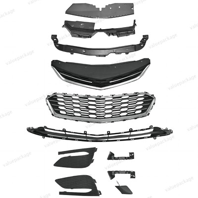 For Cruze 2016-2018 Complete 11PC Grille Mesh with Fog Lights & Cover Bezel Set-image
