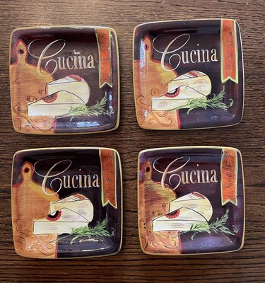 Pier 1 Imports Cucina Square Dessert Appetizer Plates Set of 4-image