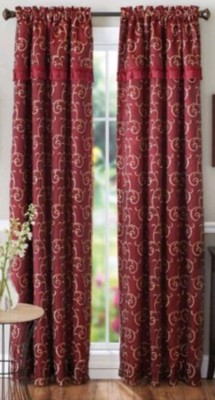 NEW! Better Homes & Gardens 84 Inches RED Embroidered WINDOW panel-image