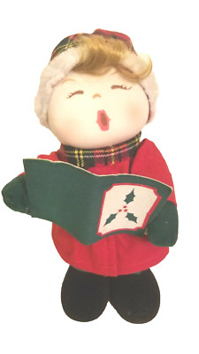 Vintage Christmas  Wind Up Animated Musical Caroler - Boy-image