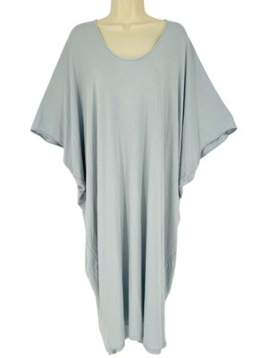 Barefoot Dreams Luxe Milk Jersey Caftan Blue Water One Size Plus Petite NWT-image