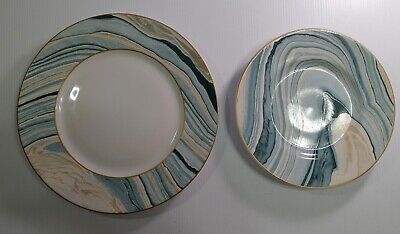 Pier One Katalla Bay Dinner Plate and Salad Plate Good Preowned Condition -image