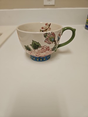 Dutch Wax Coastline Imports Mug Cup Floral Design Hand Painted NEW-image