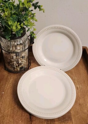 PIER 1 Imports Spice Route Salt Salad Plates Beaded Edge 8¼